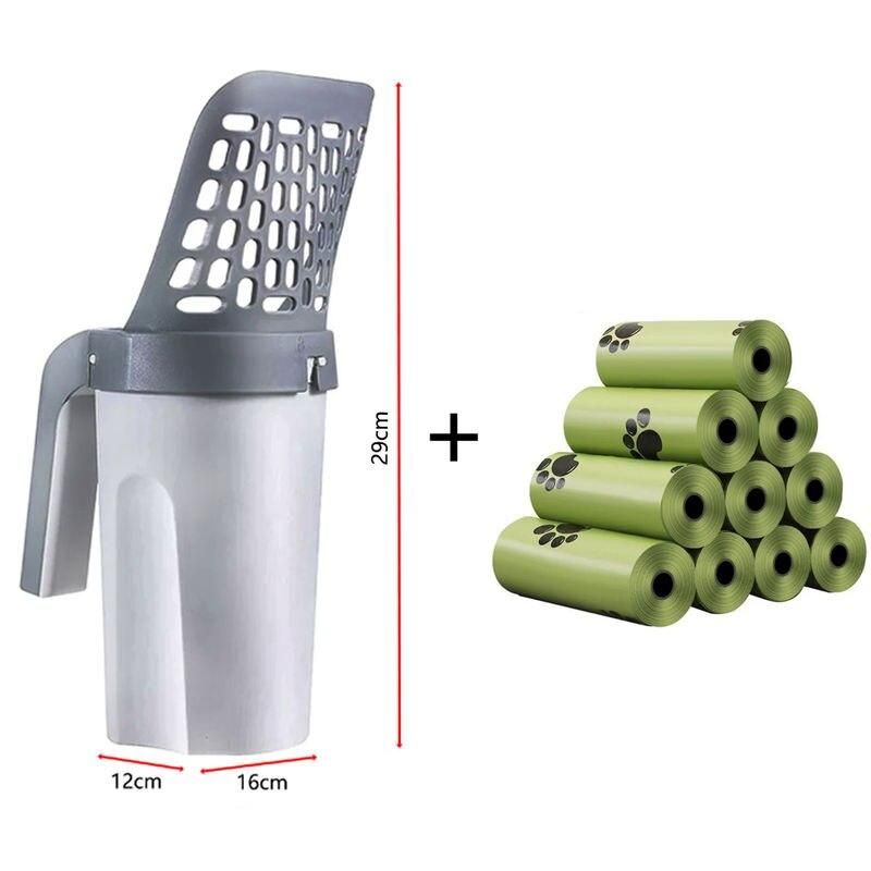 cat litter scoop with waste bin, view 3 - MRSLM