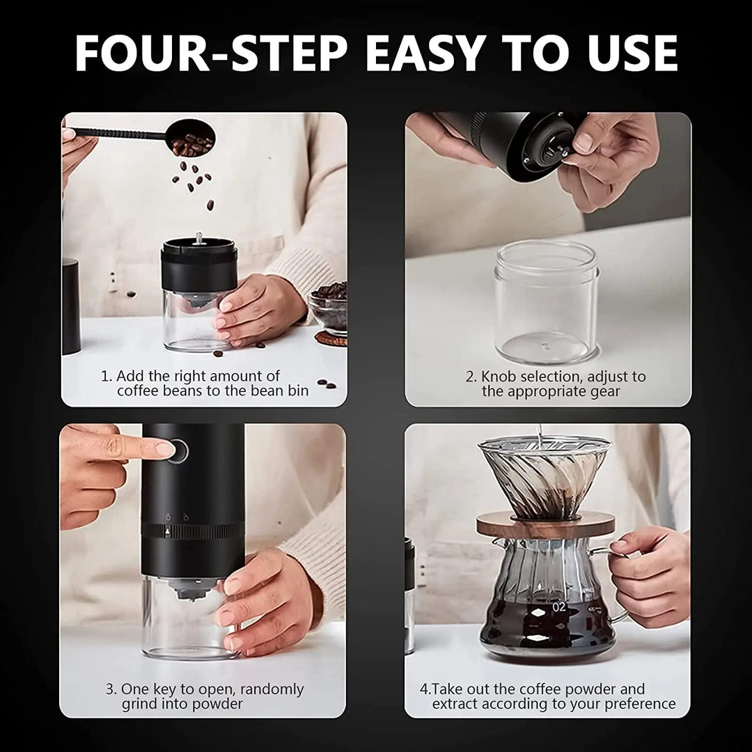 Portable Electric Coffee Grinder with USB Type-C Charging &amp; Ceramic Burr