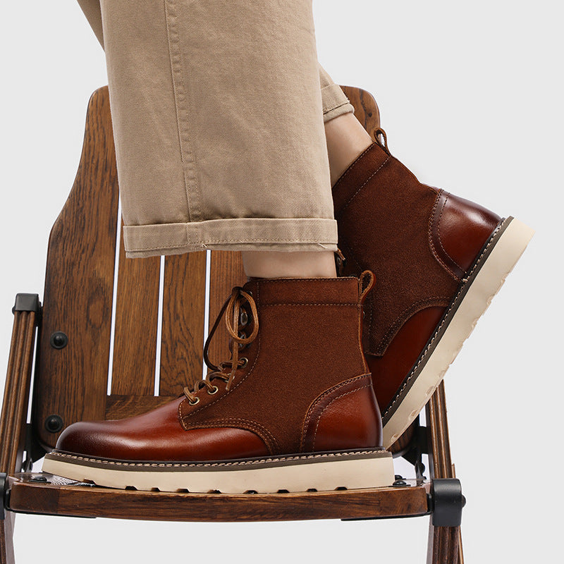 vintage leather military motorcycle boots, view 5 - MRSLM
