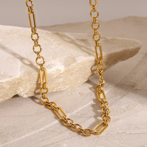 gold plated waterproof paperclip necklace - MRSLM