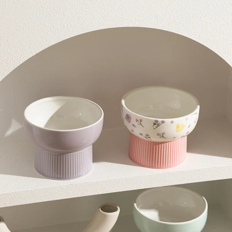 ceramic cat and dog water bowl, view 9 - MRSLM