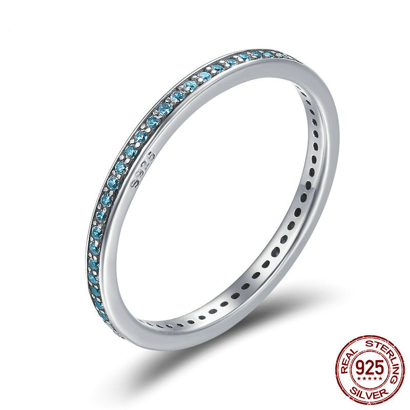 slim silver zircon ring, view 7 - MRSLM