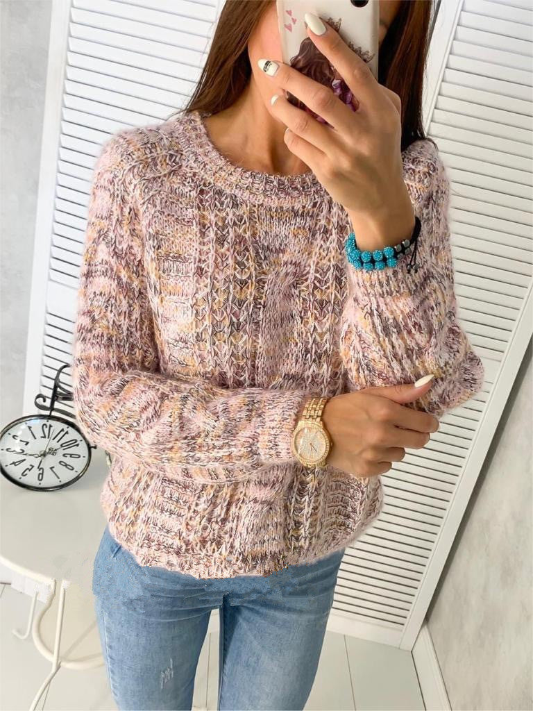 loose round neck pullover sweater, view 4 - MRSLM