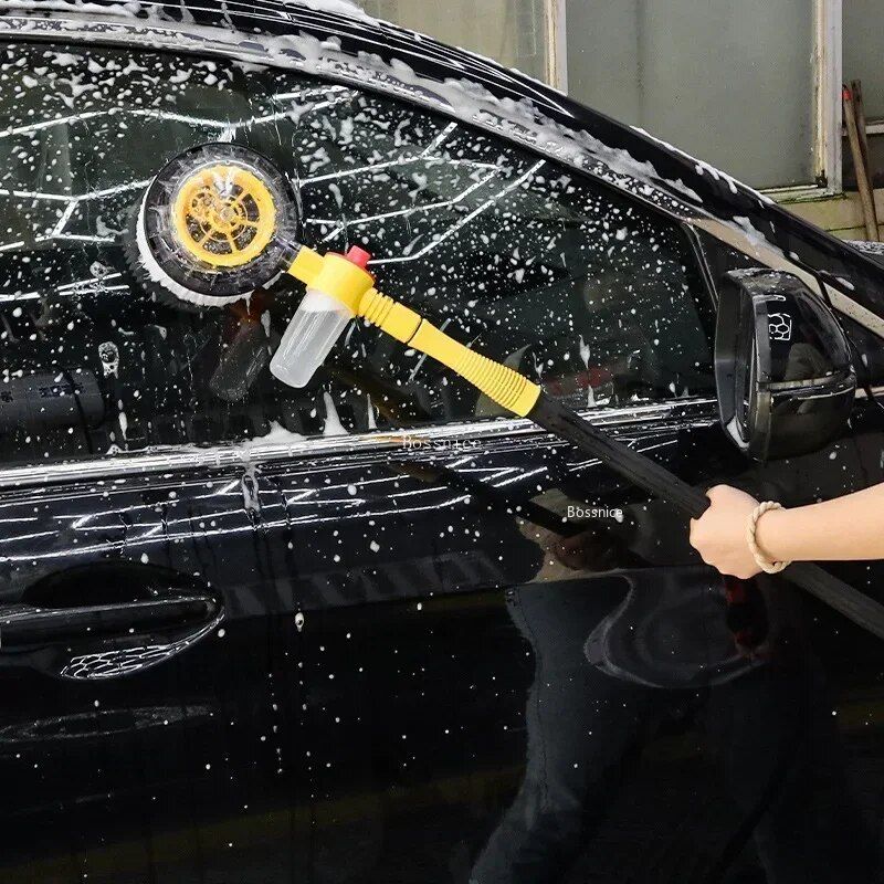 360° Rotary Car Wash Brush Kit with High-Pressure Washer