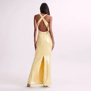 sling backless maxi dress, view 21 - MRSLM