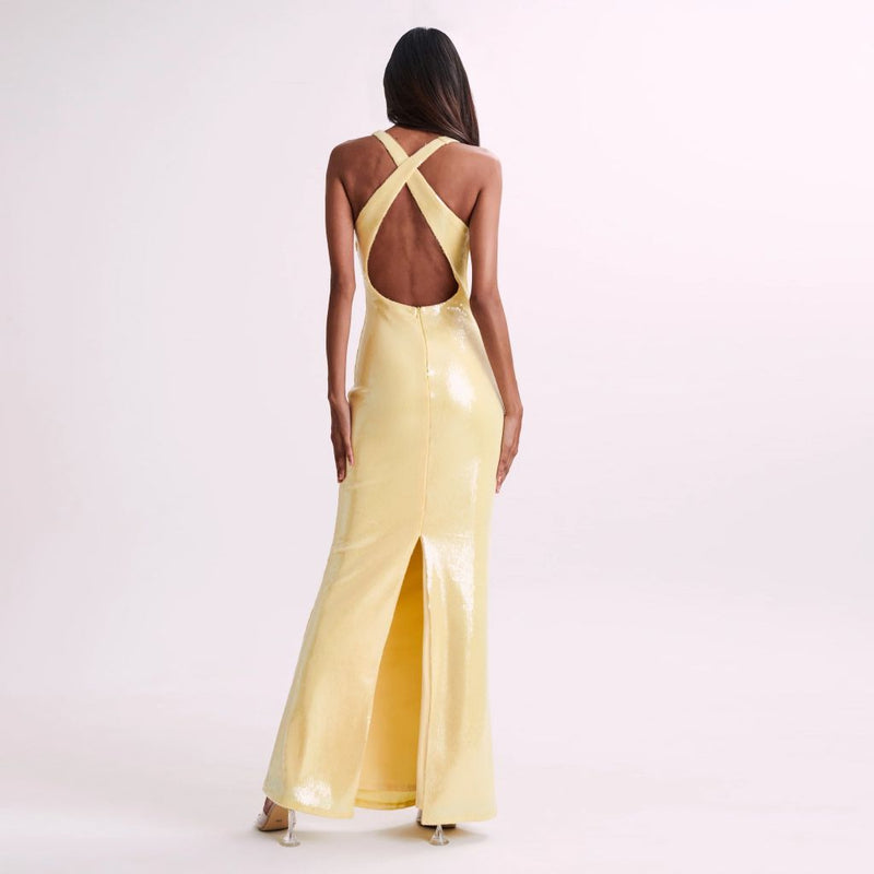 sling backless maxi dress, view 21 - MRSLM