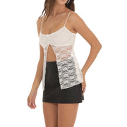 floral lace camisole top with bowknot, view 7 - MRSLM