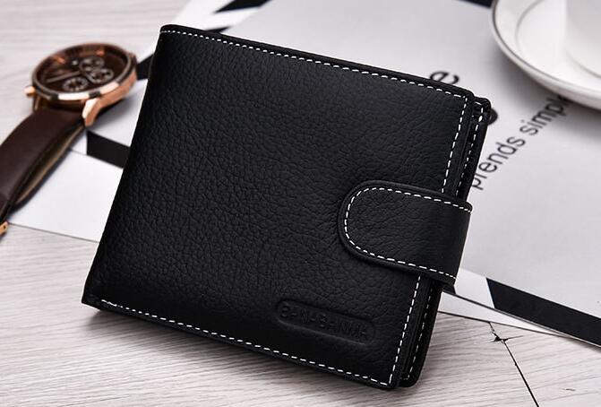men's genuine leather short wallet, view 6 - MRSLM