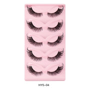 5 pair 3D cat eye fox eye lashes, view 5 - MRSLM