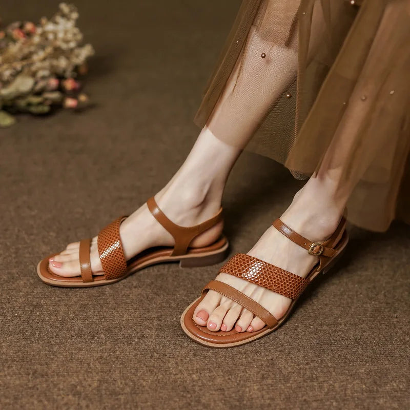 Retro women's leather sandals, view 6 - MRSLM
