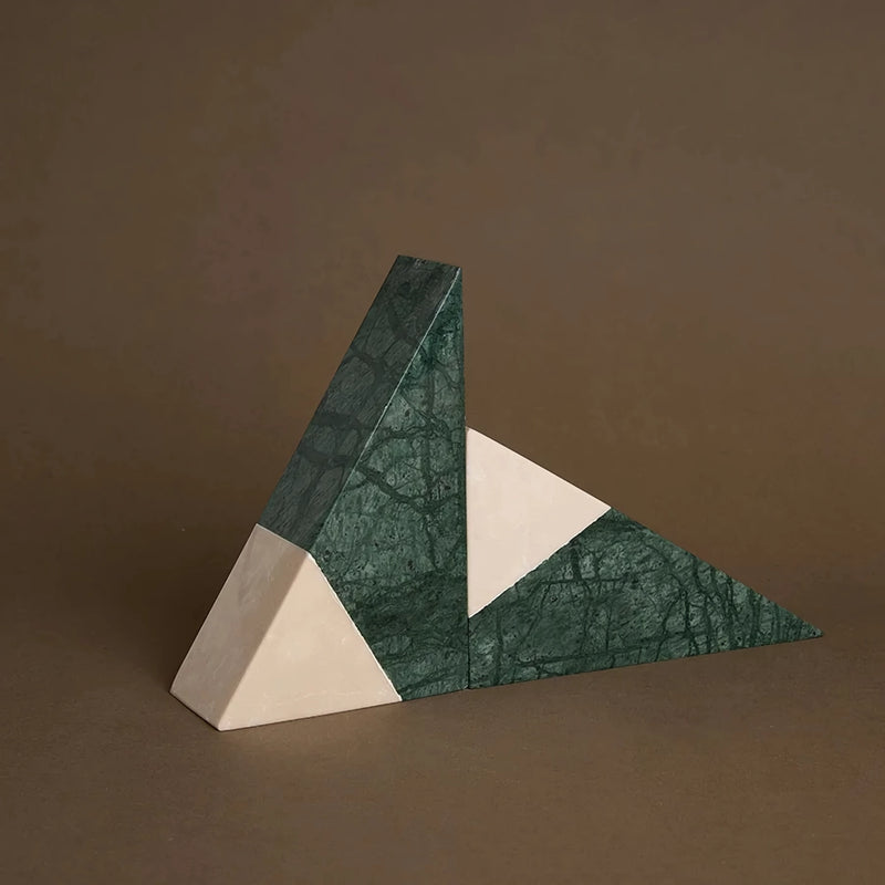 green marble bookends, view 5 - MRSLM