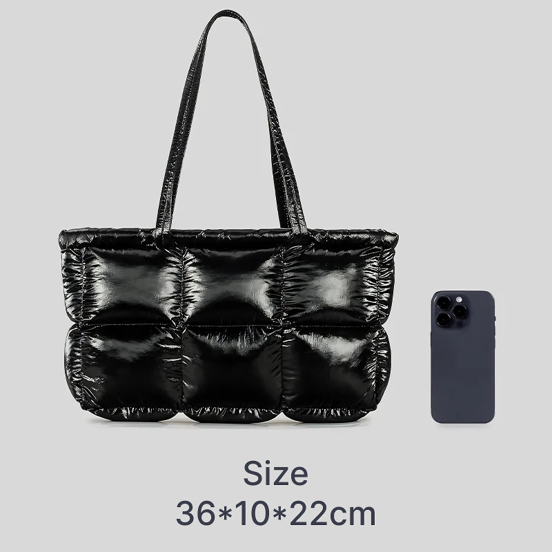 Rhombus quilted tote bag, view 9 - MRSLM