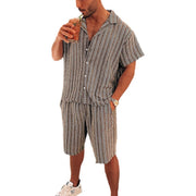 men's black and white sports top and shorts set, view 4 - MRSLM