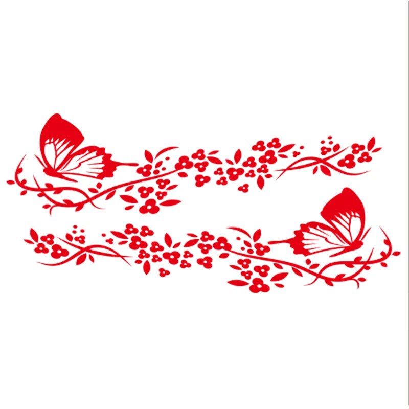 Reflective Butterfly & Flower Car Decal