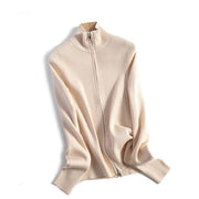 stand collar zip cardigan, view 3 - MRSLM