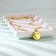 gold heart pendant necklace - MRSLM