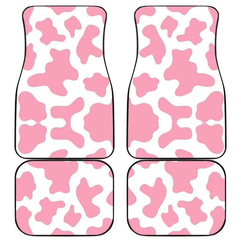 cow print car floor mats, view 2 - MRSLM