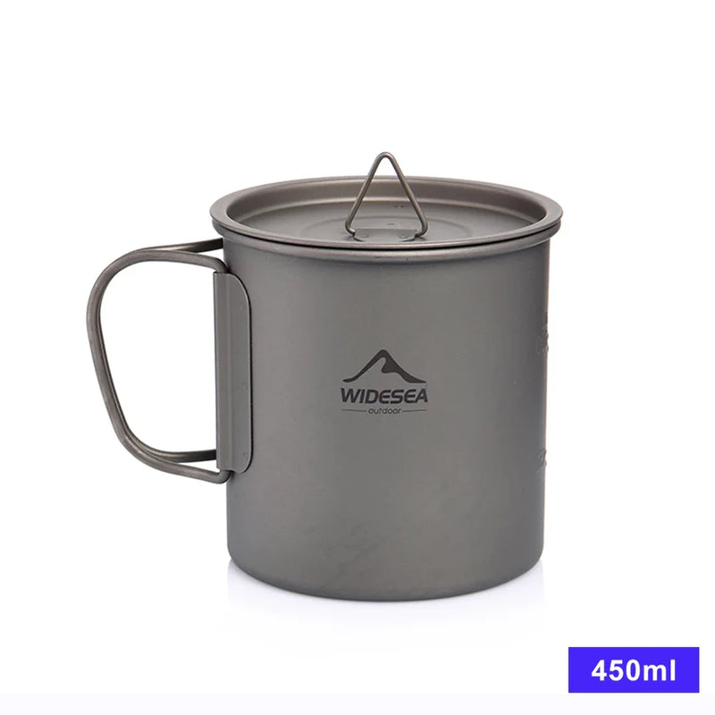 camping titanium cup with lid, view 2 - MRSLM