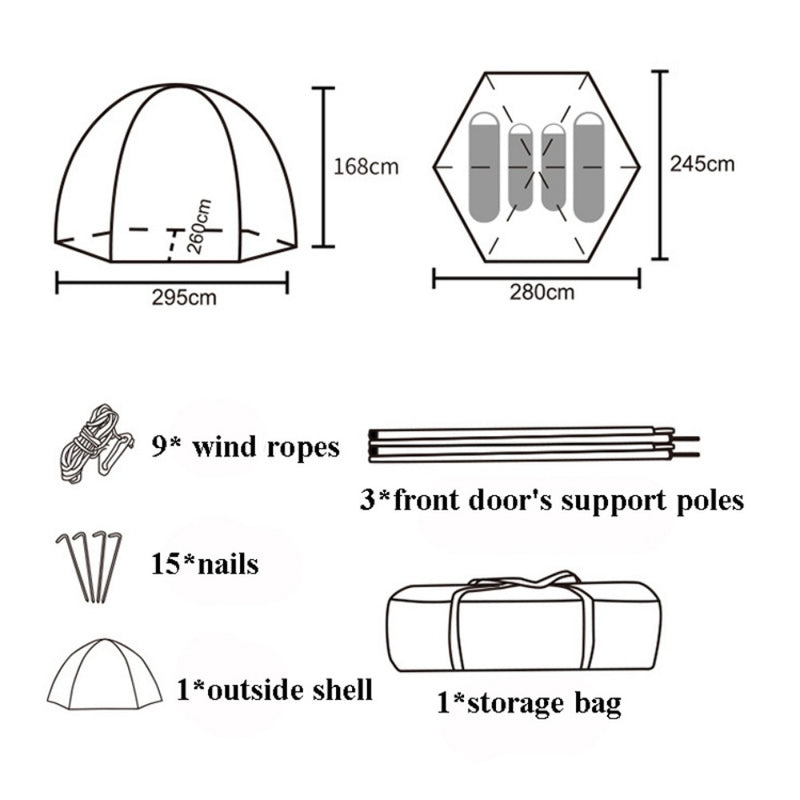 hexagonal waterproof automatic tent, view 7 - MRSLM