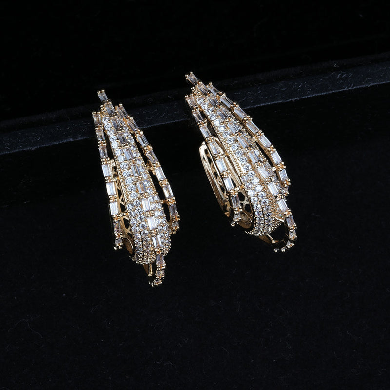 zircon multi-layer drop earrings, view 2 - MRSLM