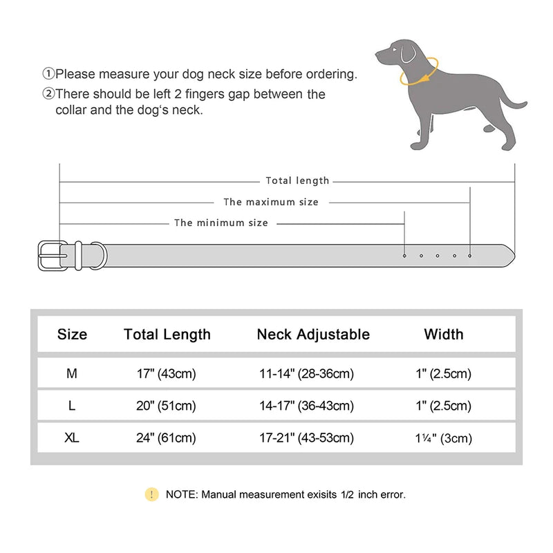 adjustable real leather dog collar, view 9 - MRSLM