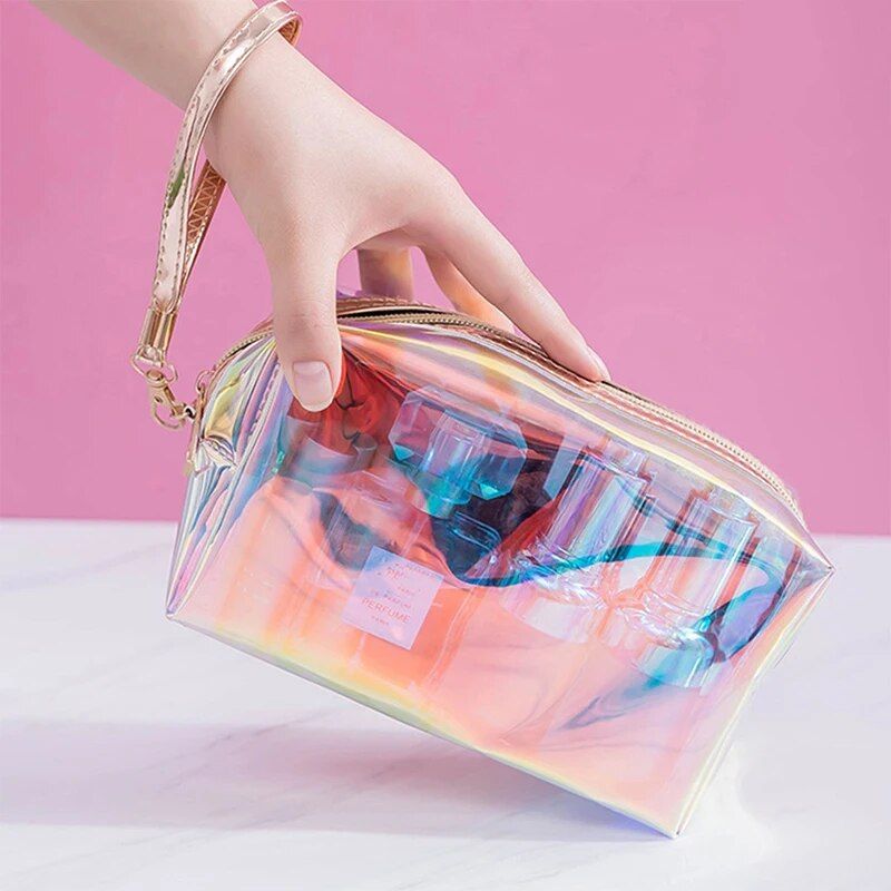 clear pvc cosmetic organizer bag, view 3 - MRSLM