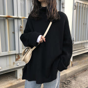 women's basic turtleneck pullover sweater, view 4 - MRSLM