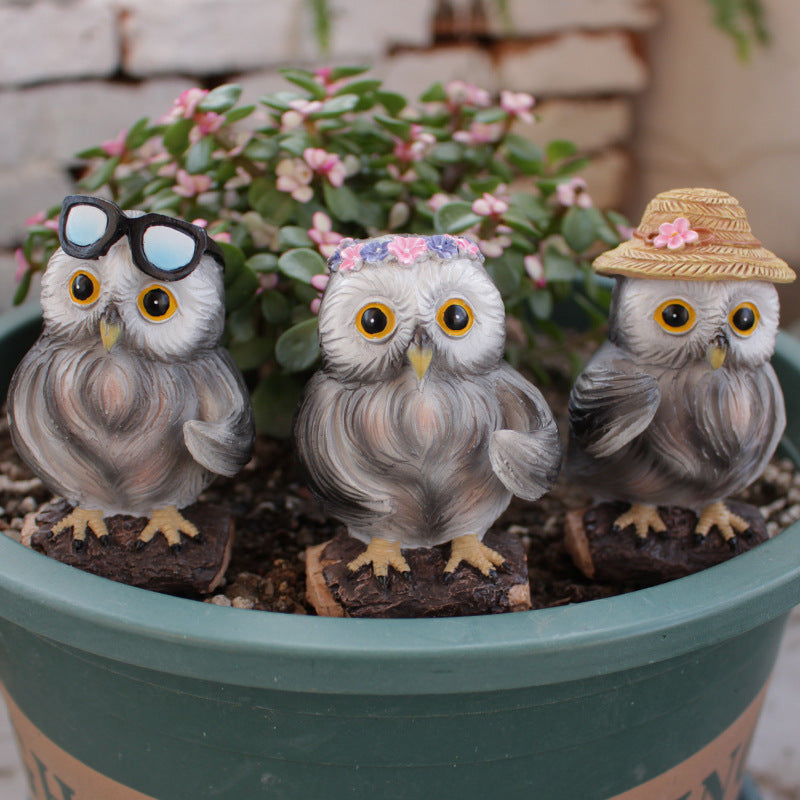 owl resin decoration set - MRSLM
