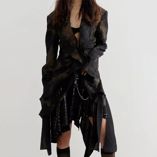 asymmetrical ruffle suit jacket - MRSLM