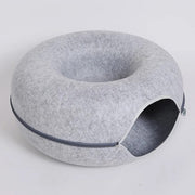 foldable felt cat tunnel bed, view 3 - MRSLM