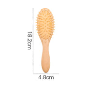 beech wood baby hair brush and massager, view 3 - MRSLM