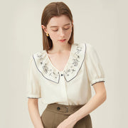 floral embroidered shirt, view 7 - MRSLM