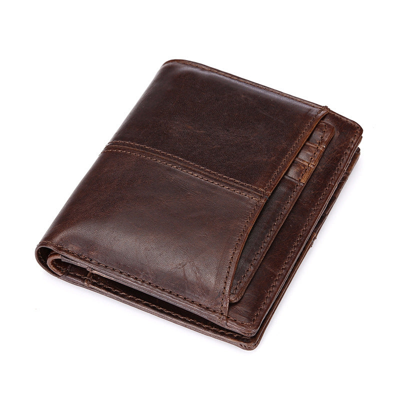 Men's brown leather wallet, view 5 - MRSLM