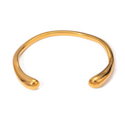 gold plated open bangle bracelet, view 8 - MRSLM