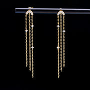 925 silver rainbow star moon fringe earrings, view 5 - MRSLM