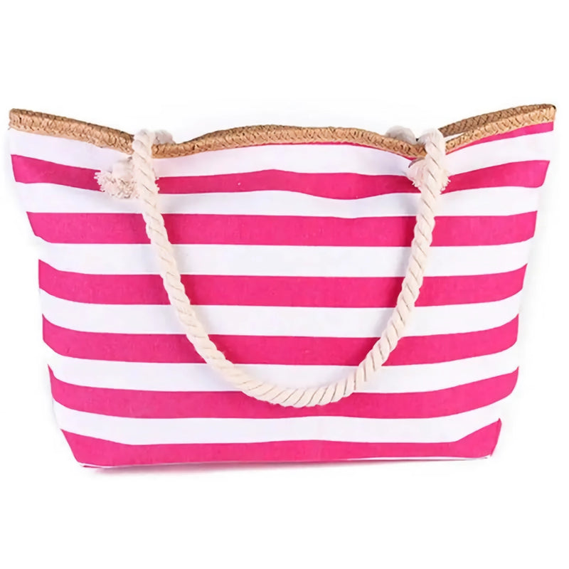 Striped beach tote bag, view 2 - MRSLM
