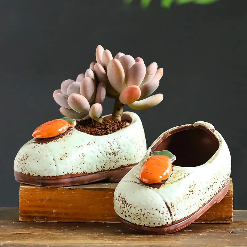 ceramic boot vase for succulents - MRSLM