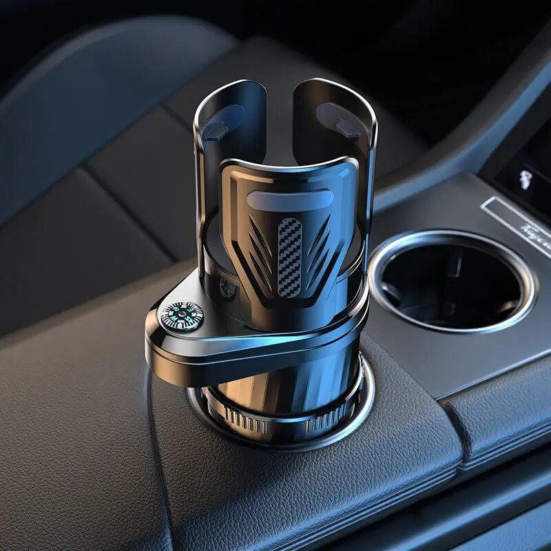 carbon fiber car cup holder with compass, view 4 - MRSLM