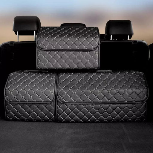 Collapsible faux leather car trunk organizer - MRSLM