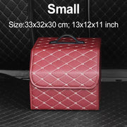 Collapsible faux leather car trunk organizer, view 3 - MRSLM