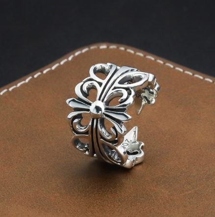 s925 sterling silver cross flower ring, view 7 - MRSLM