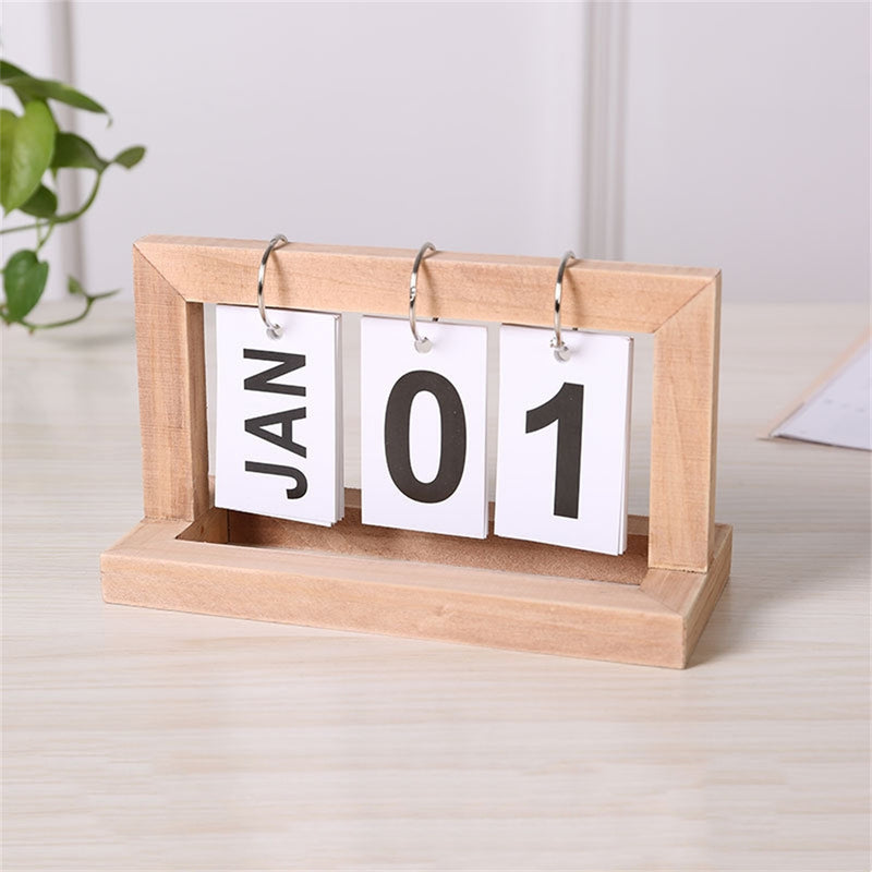 timeless wooden flip calendar, view 3 - MRSLM