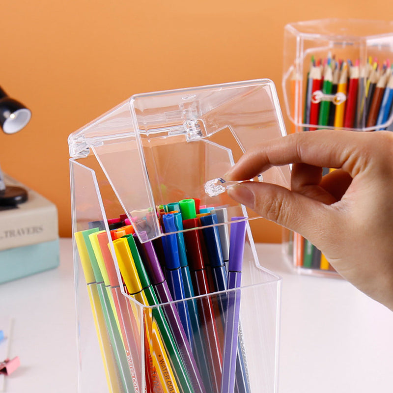 clear acrylic pen and makeup brush holder, view 5 - MRSLM