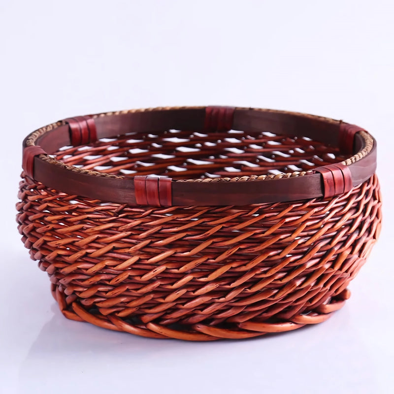 hand-woven wicker storage basket, view 5 - MRSLM