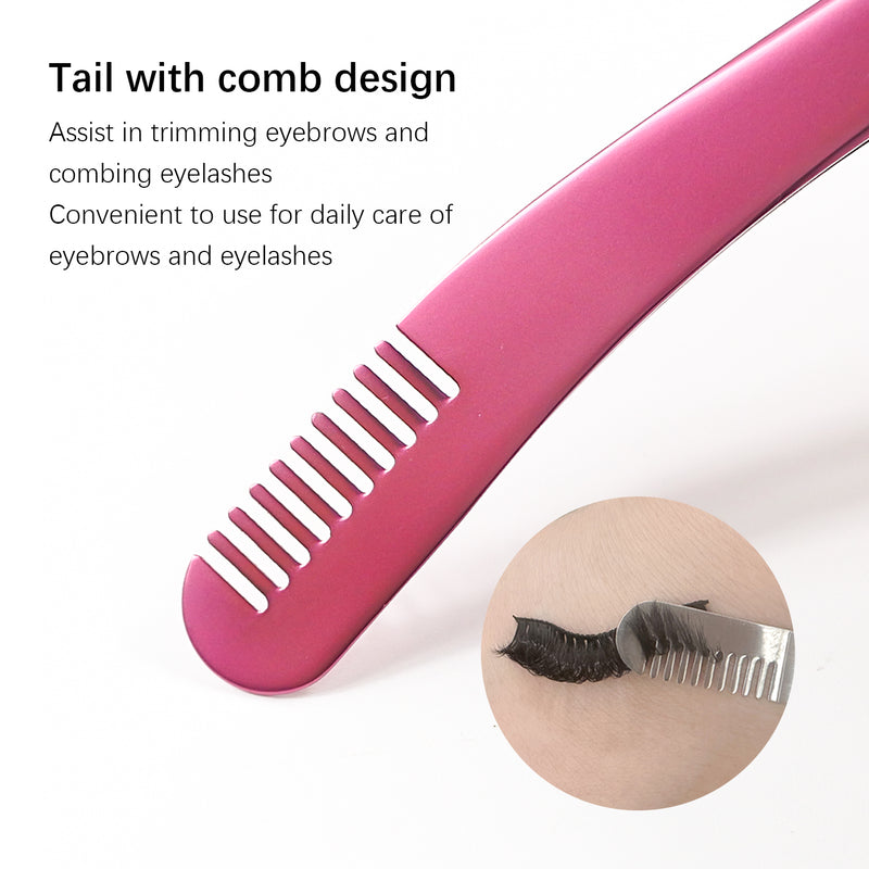 stainless steel eyelash tweezers, view 12 - MRSLM