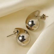 gold plated water drop stud earrings, view 8 - MRSLM