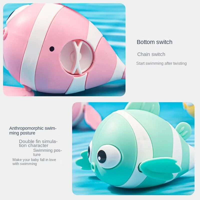 cartoon fish wind-up bath toy, view 9 - MRSLM