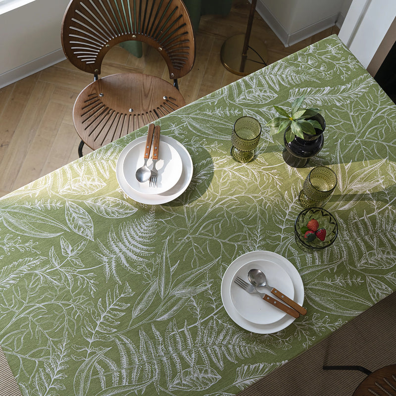 green leaf dining table cloth, view 5 - MRSLM