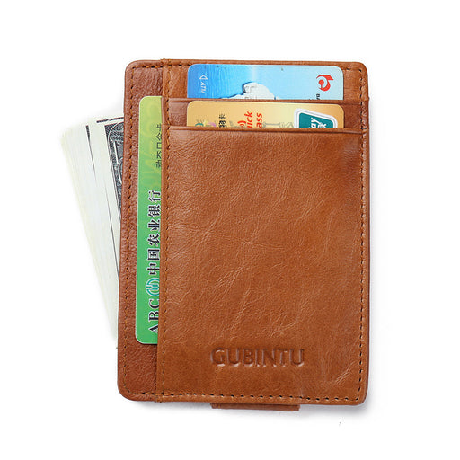 men's thin leather money clip wallet, view 12 - MRSLM
