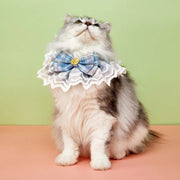 cute lace bowtie pet bib, view 5 - MRSLM